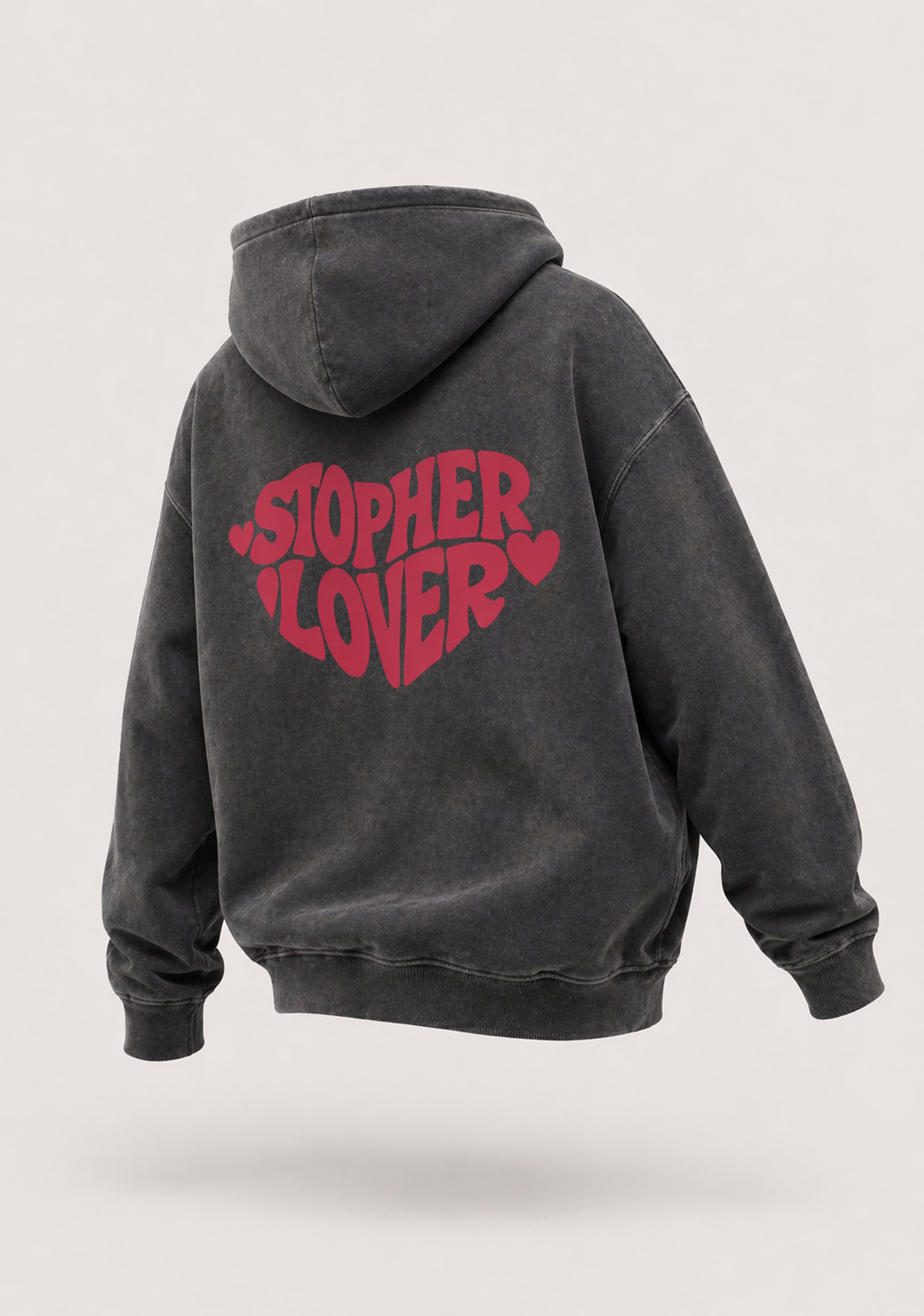 GREY WASHED STOPHERLOVER HOODIE