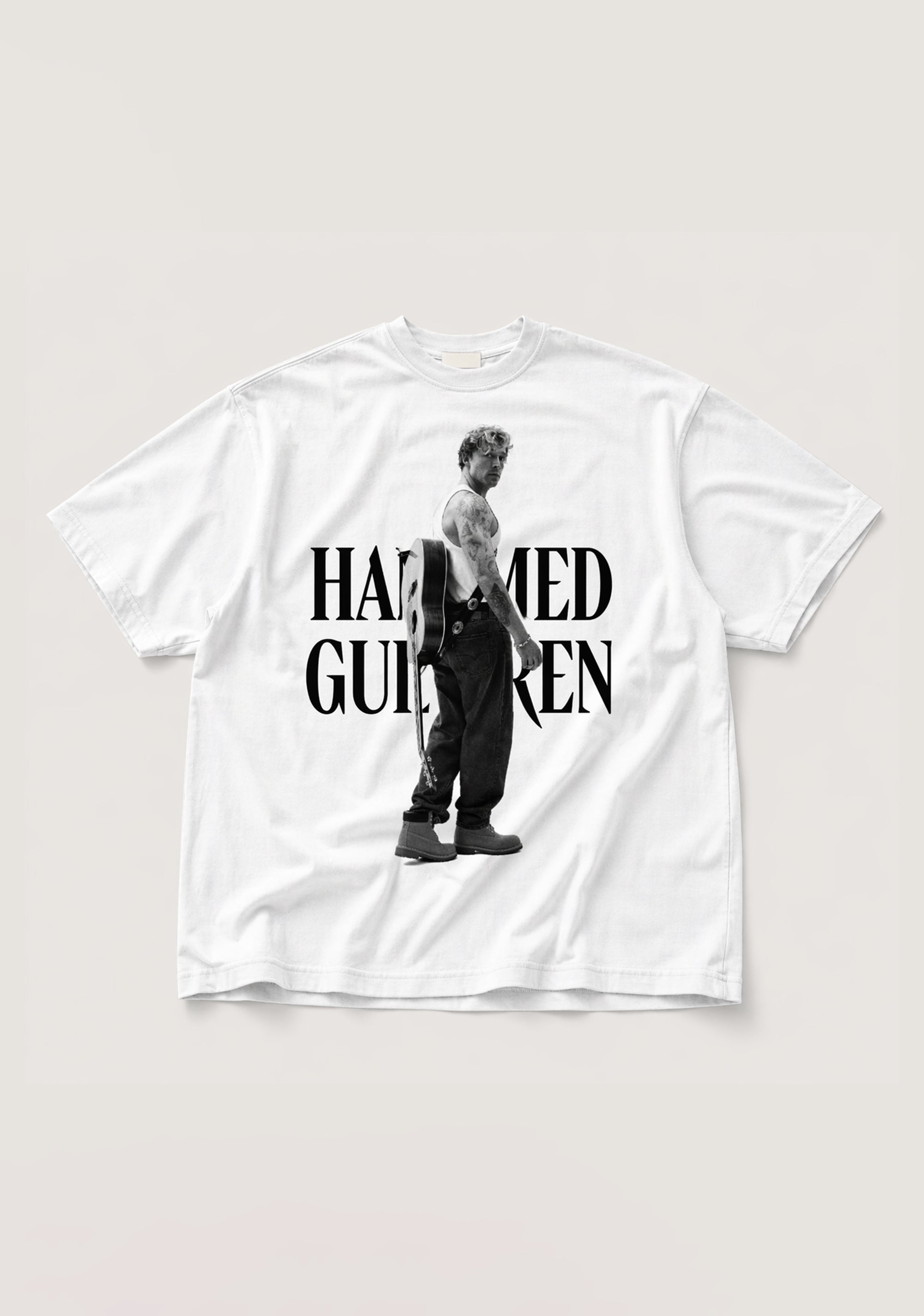 'HAM MED GUITAREN' WHITE T-SHIRT