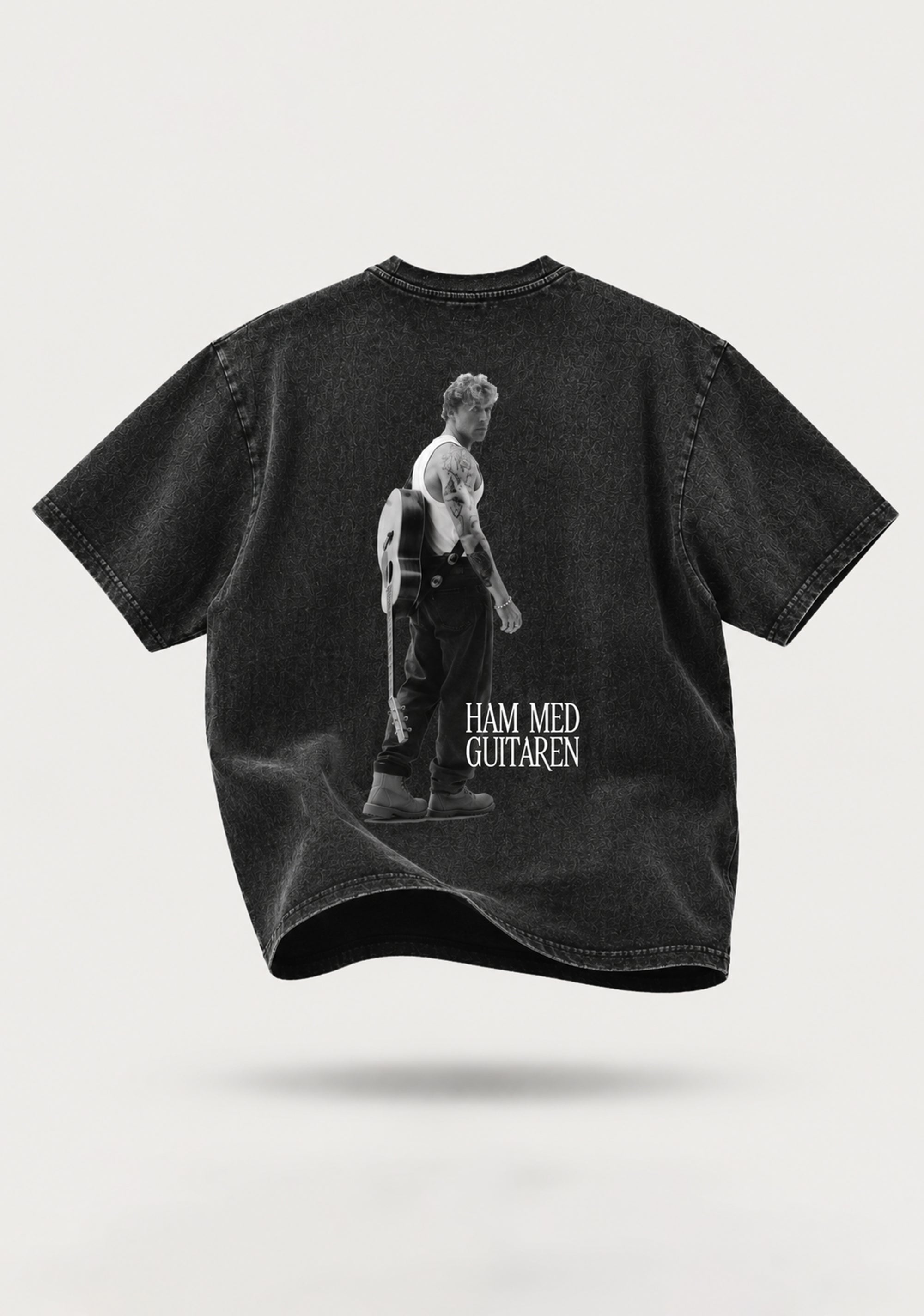 'HAM MED GUITAREN' GREY WASHED T-SHIRT