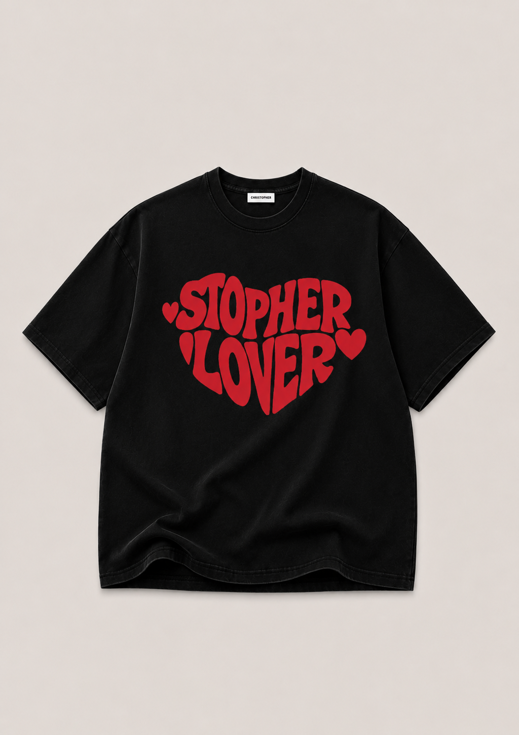 STOPHERLOVER T-SHIRT BLACK
