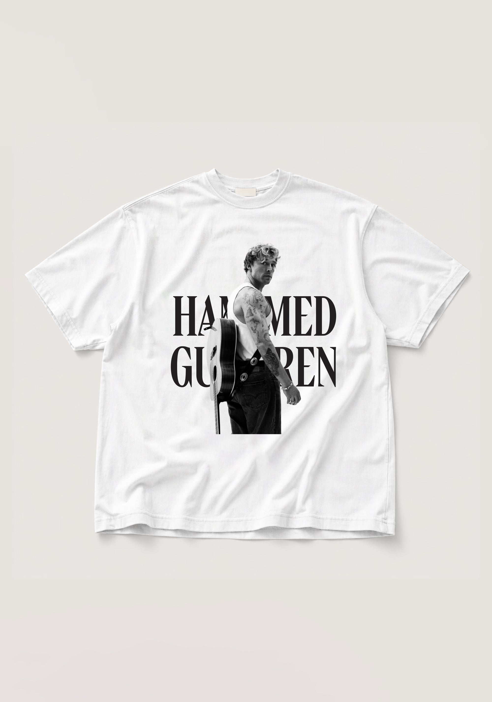 'HAM MED GUITAREN' WHITE T-SHIRT
